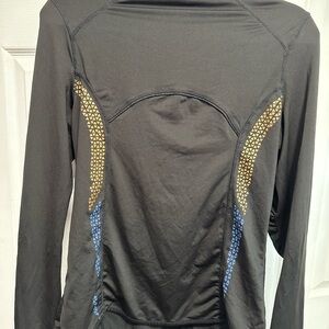Kyodan Black Long Sleeve Top with Gold and Blue Accents